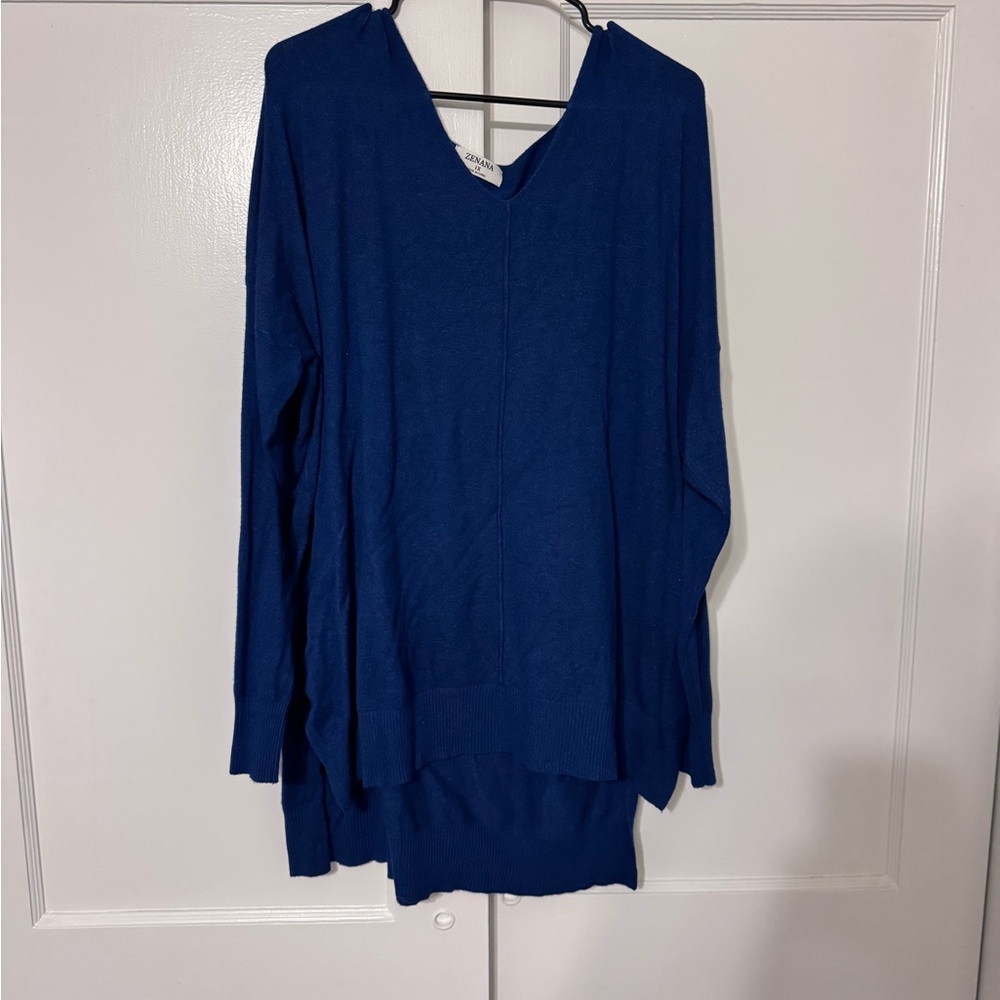 Zenana Outfitters Deep Blue Tunic
